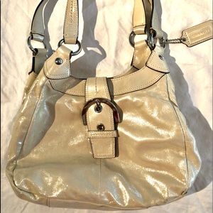 NWOT Coach Shimmer Shoulder Bag With Buckle